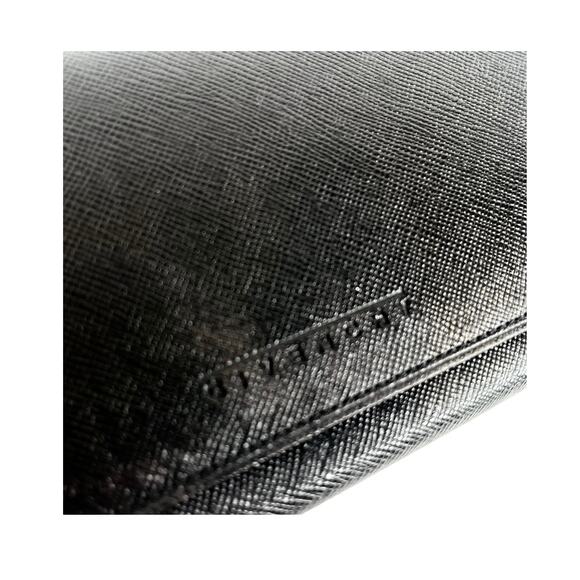 Givenchy Long Wallet Leather Bifold Clutch Mens Womens Black Gold Authentic Vtg - Picture 8 of 12